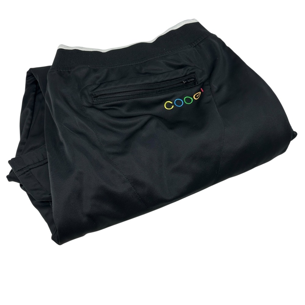 COOGI Vintage Heavyweight‎ Black Track Pants Zip Pockets Embroidered FLAW 6XL
